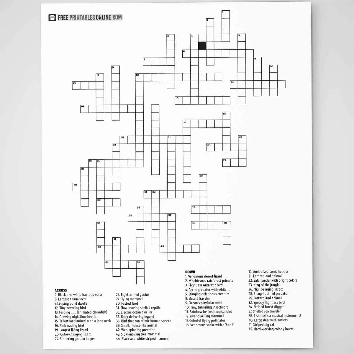 Printable Crossword Puzzles And Answers Free