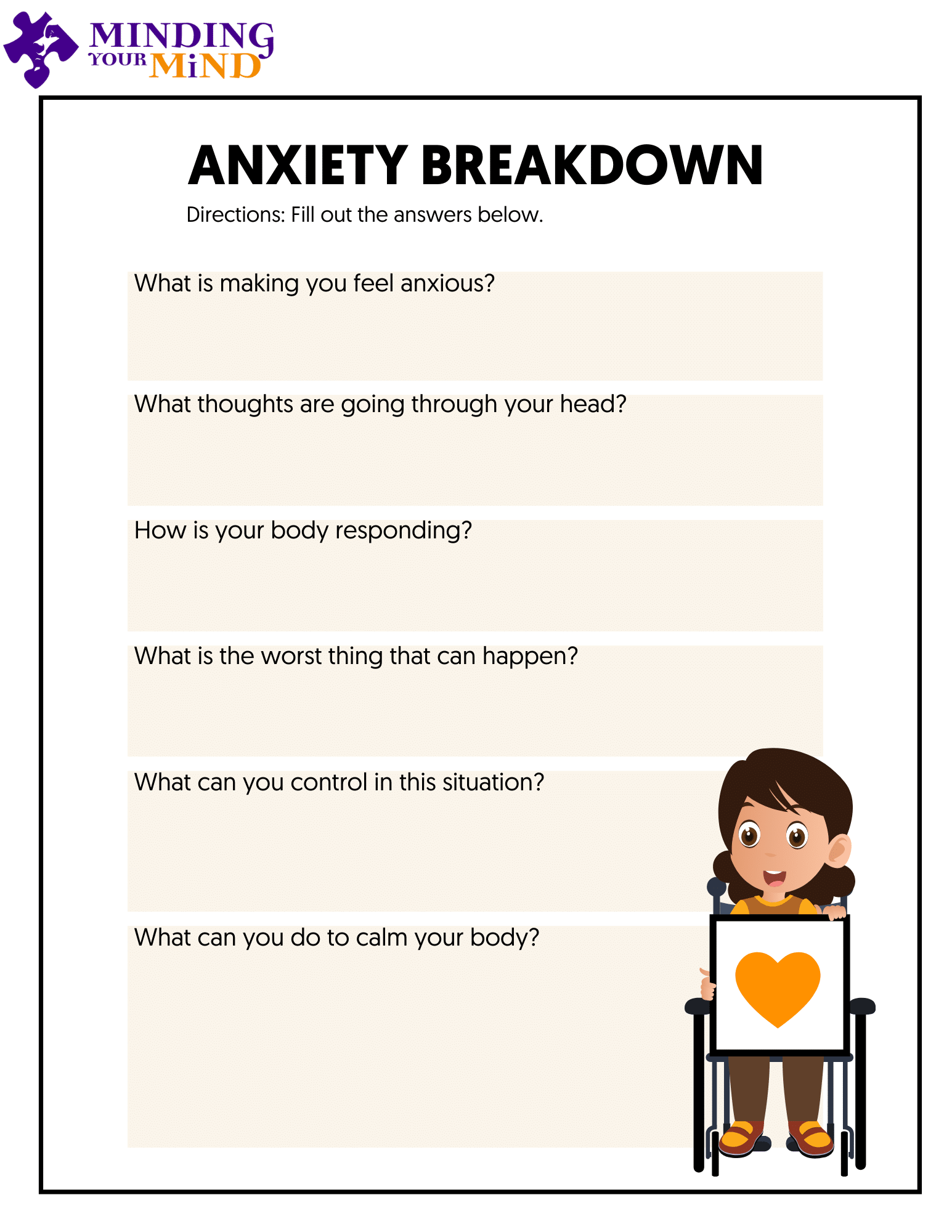 Free Printable Anxiety Worksheets For Teens