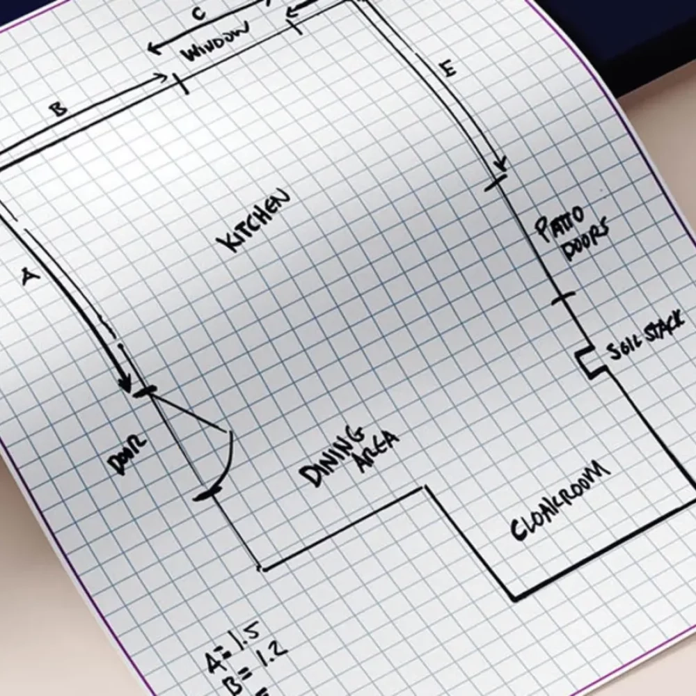 Graph Paper Kitchen Design