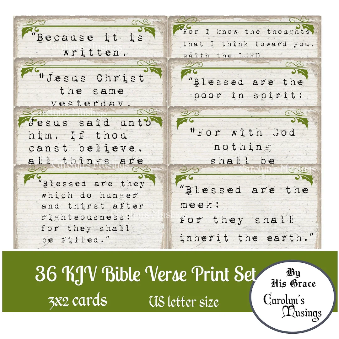 KJV Bible Verse Print Set Printable KJV Scripture Prayer Journal 