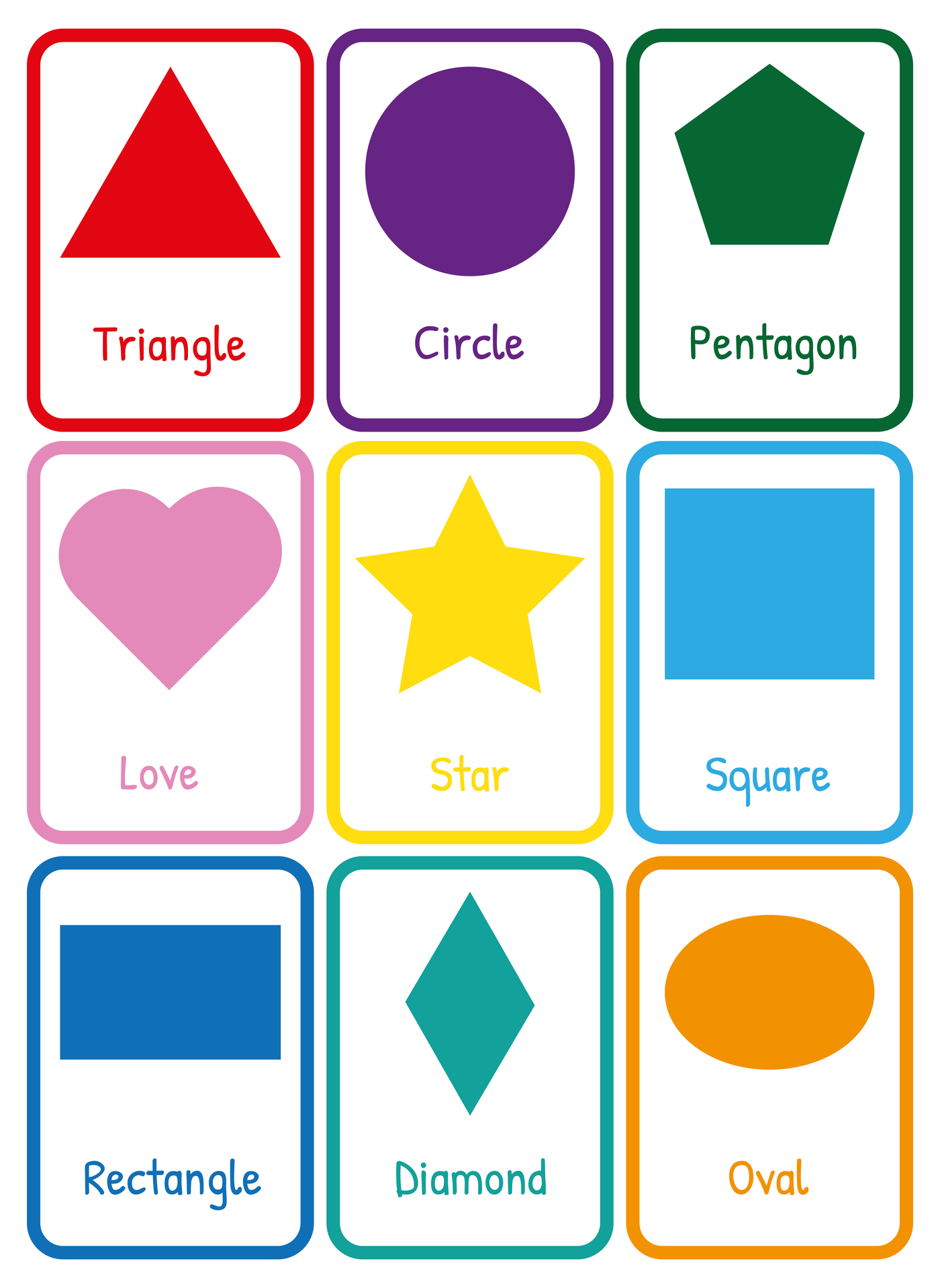 Free Colored Shapes Printable