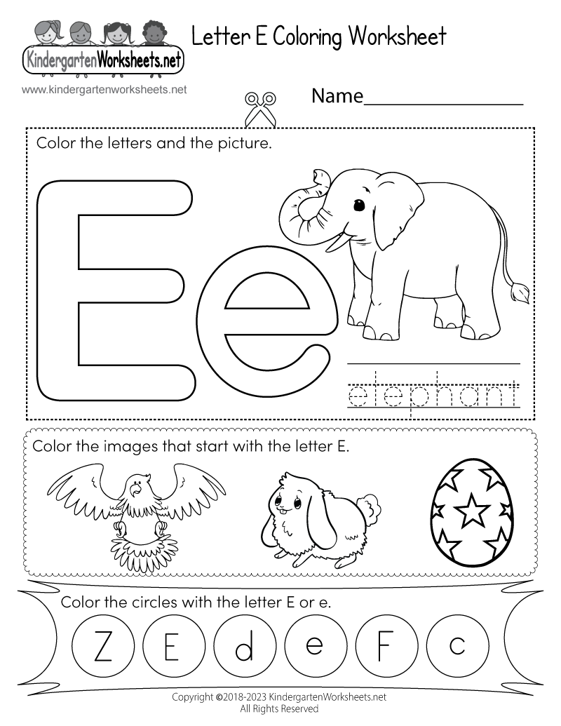Kindergarten Printable Worksheets Alphabet