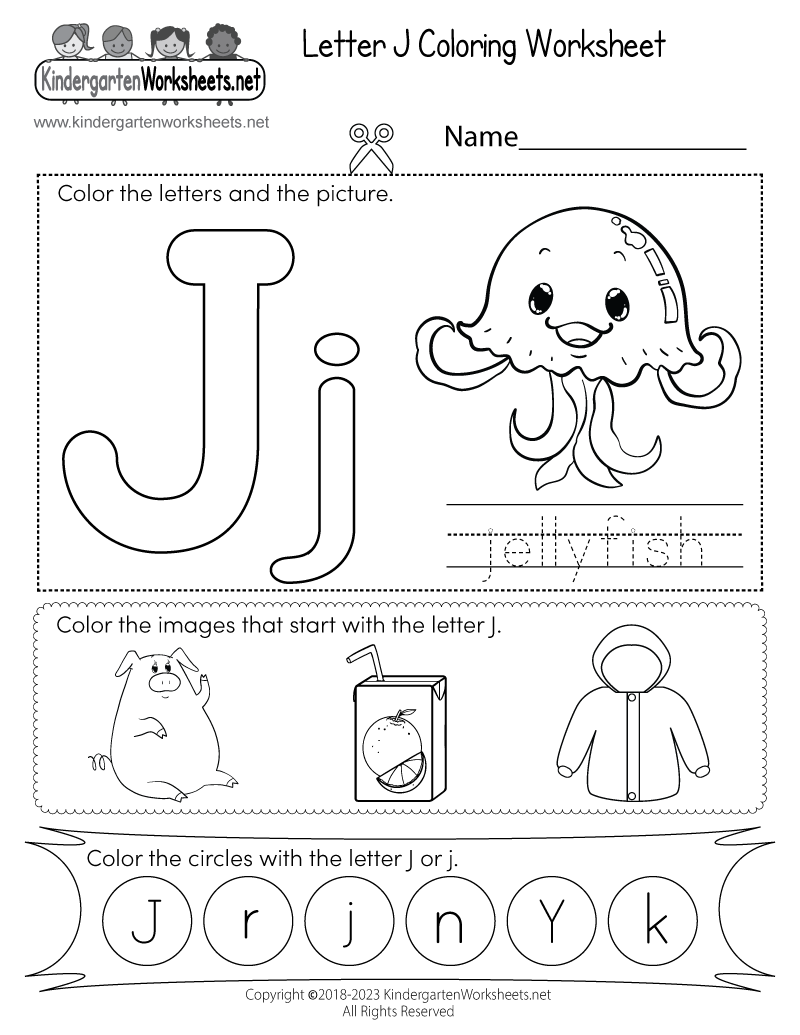 Letter J Coloring Worksheet Free Printable Digital amp PDF