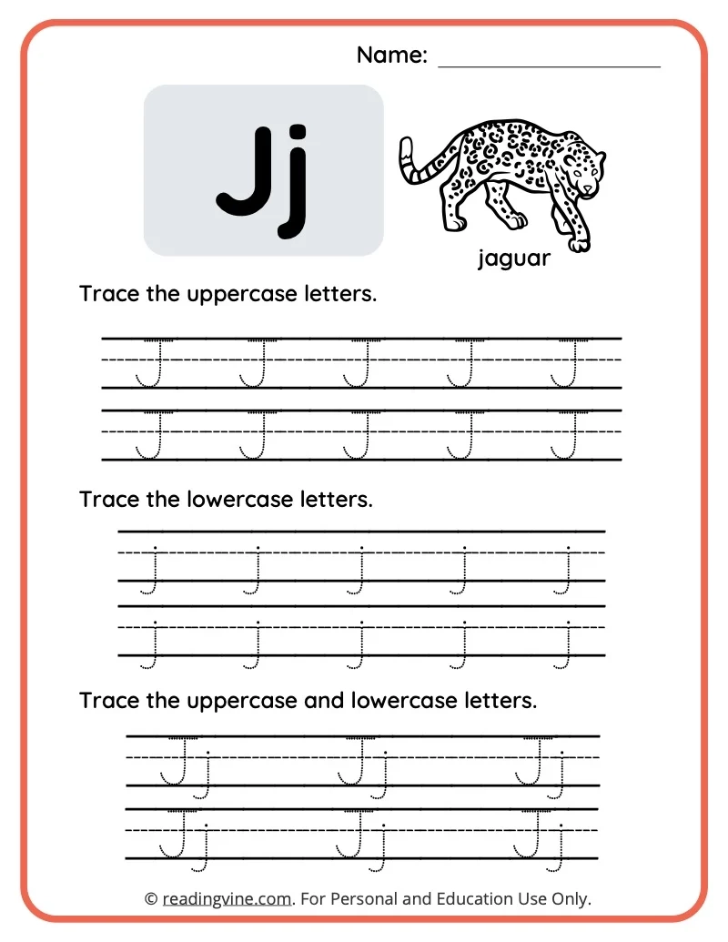 Letter J Worksheets Free Printable