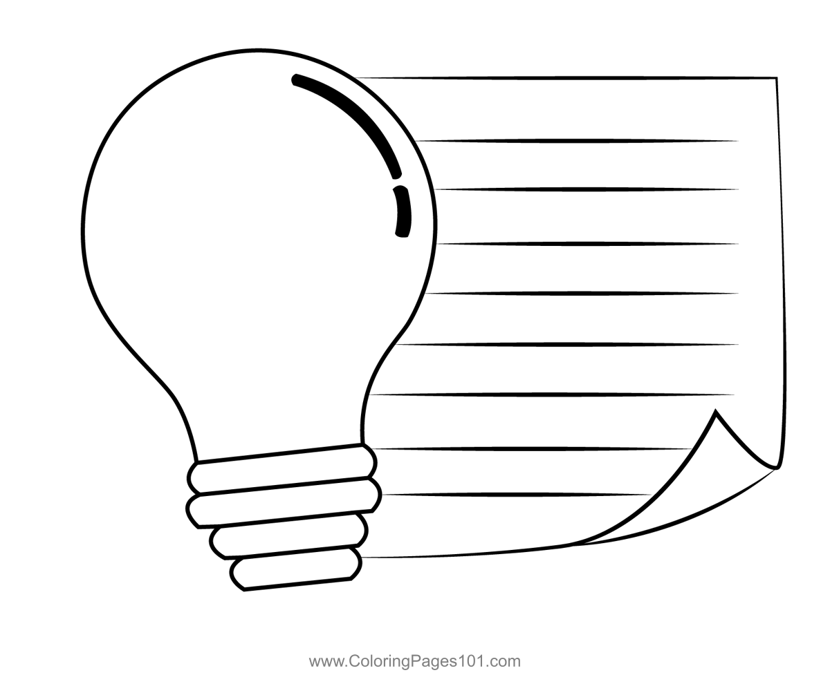 Light Bulb Coloring Page For Kids Free Lamps Printable Coloring 