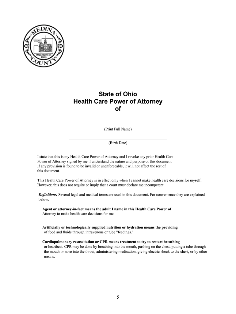 Living Will Form Ohio Fill Out amp Sign Online DocHub