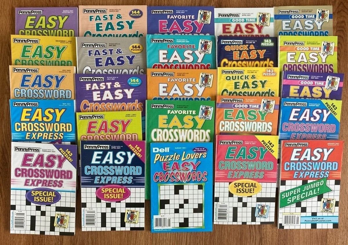 Lot Of 10 All Easy Dell Penny Press ALL EASY Crossword Puzzle Books UNSORTED