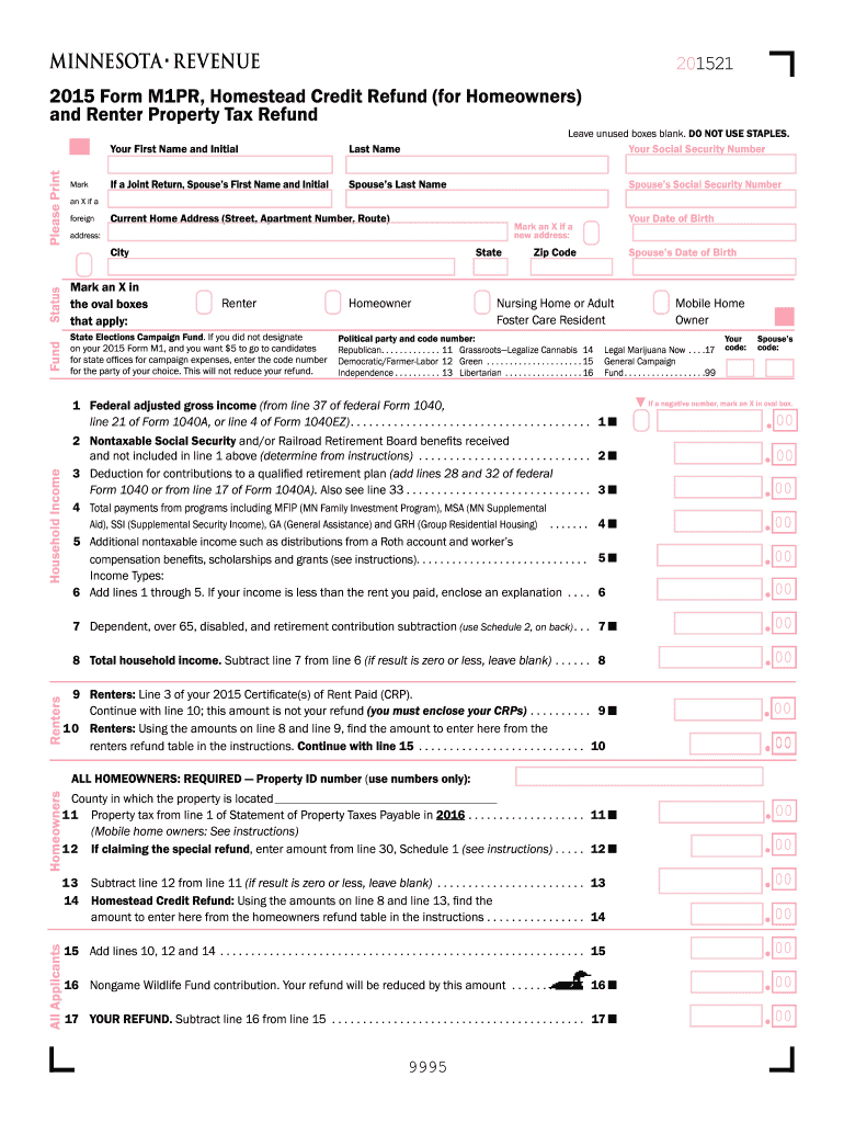 Printable Form M1pr