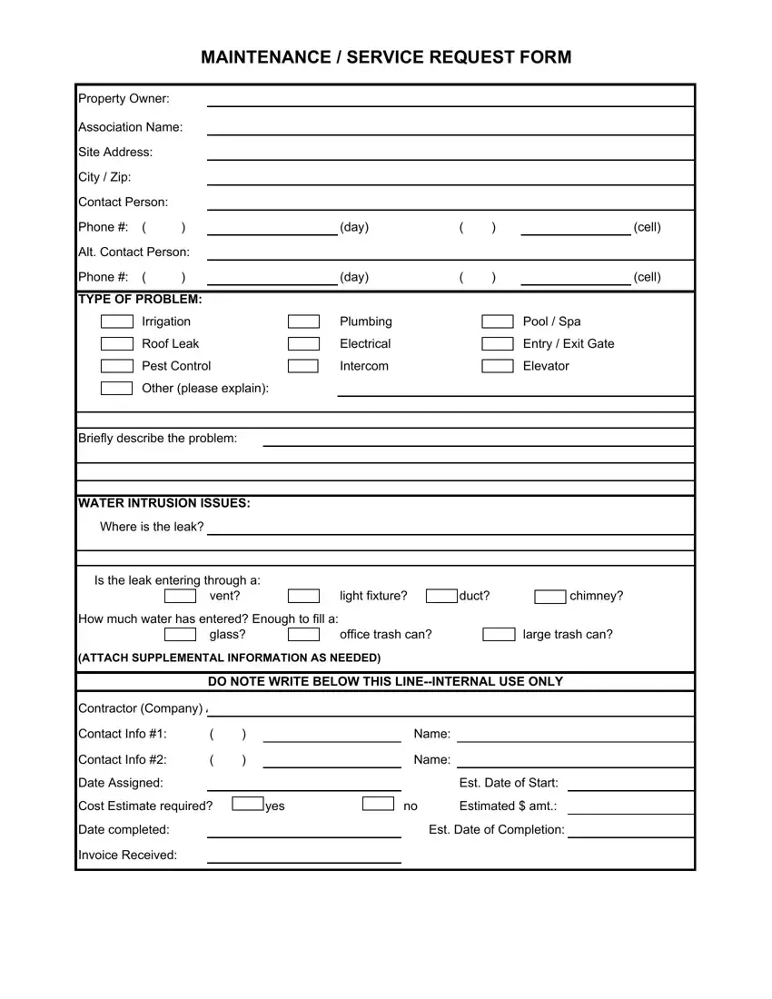 Free Printable Maintenance Request Form Template