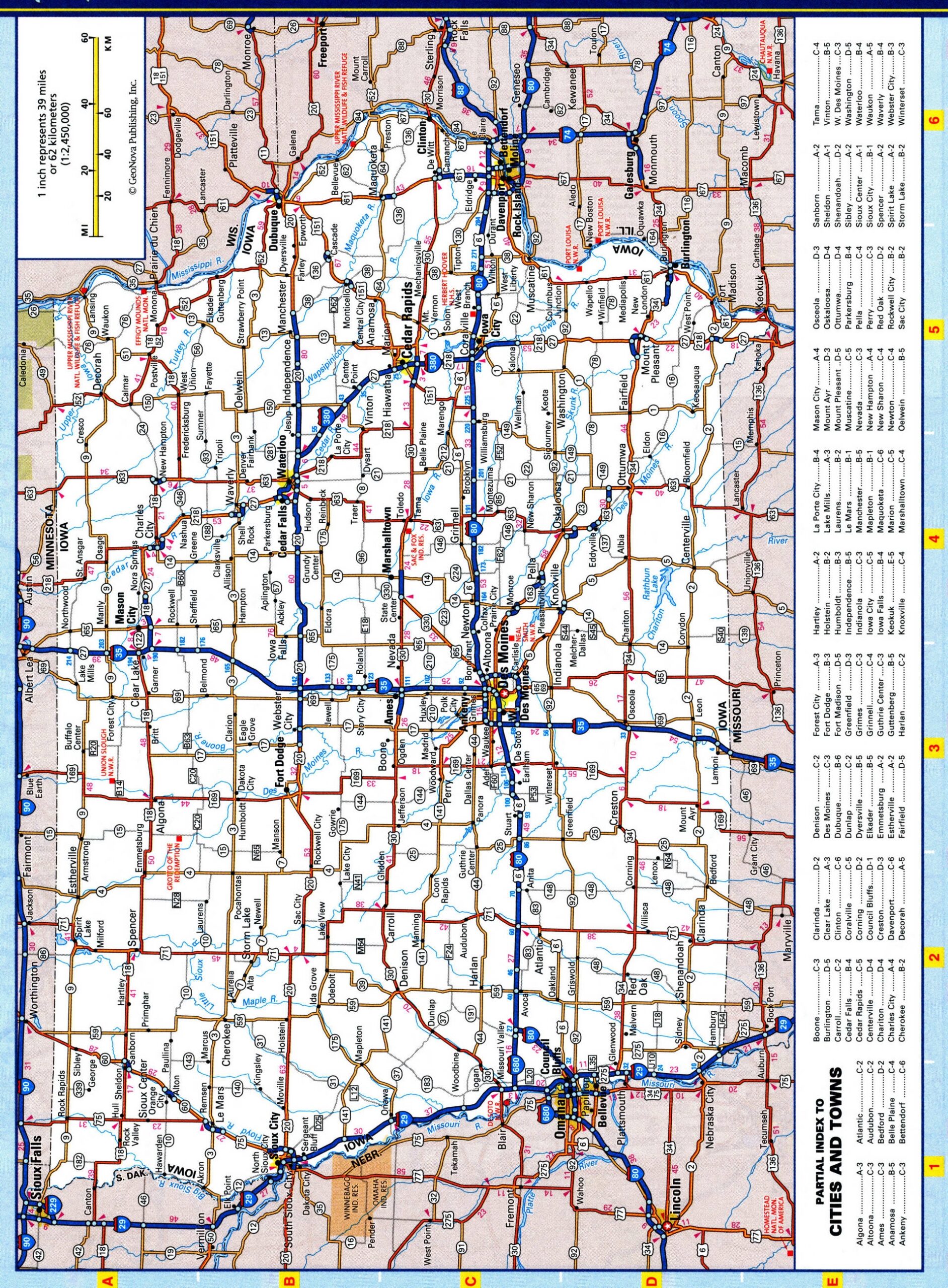 Map Of Iowa Roads And Highways Free Printable Road Map Of Iowa 