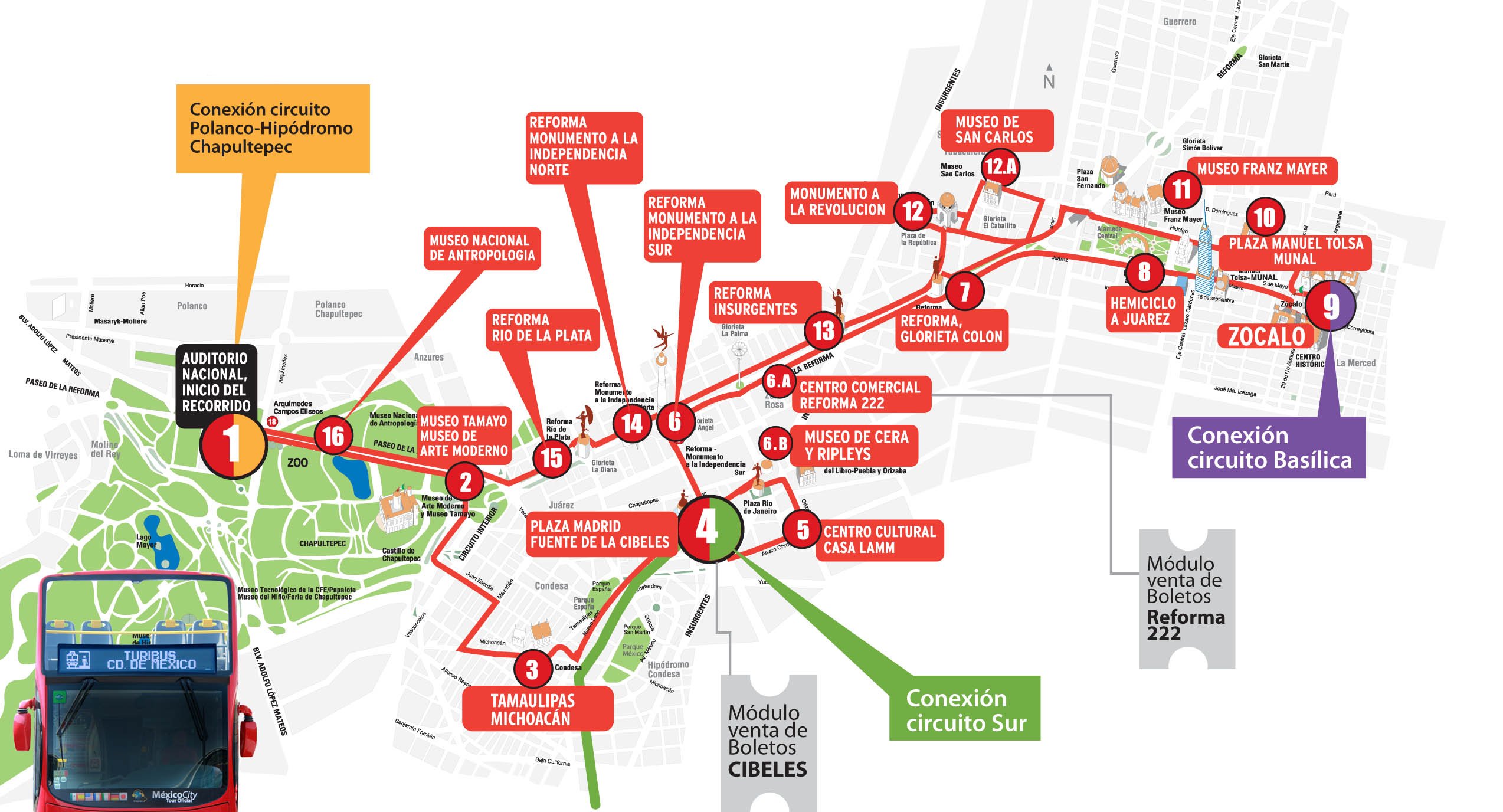 Map Of Mexico City Tourist Attractions Sightseeing amp Tourist Tour
