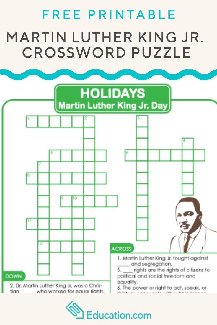 Mlk Crossword Puzzles Printable