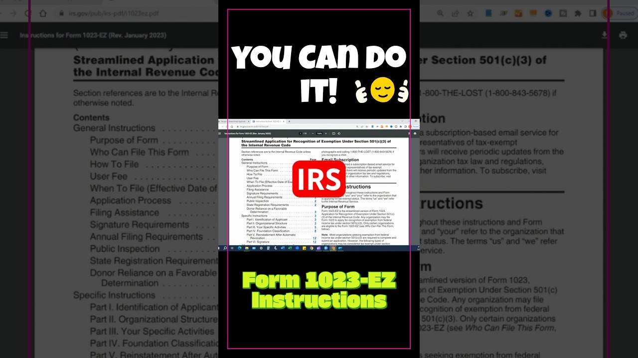  Master The IRS Form 1023 EZ Follow These Instructions amp Skip 