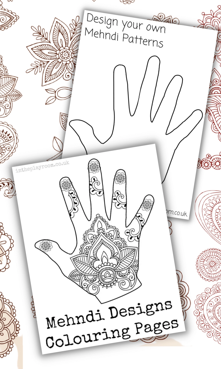 Mehndi Hand Coloring Pages And Templates In The Playroom