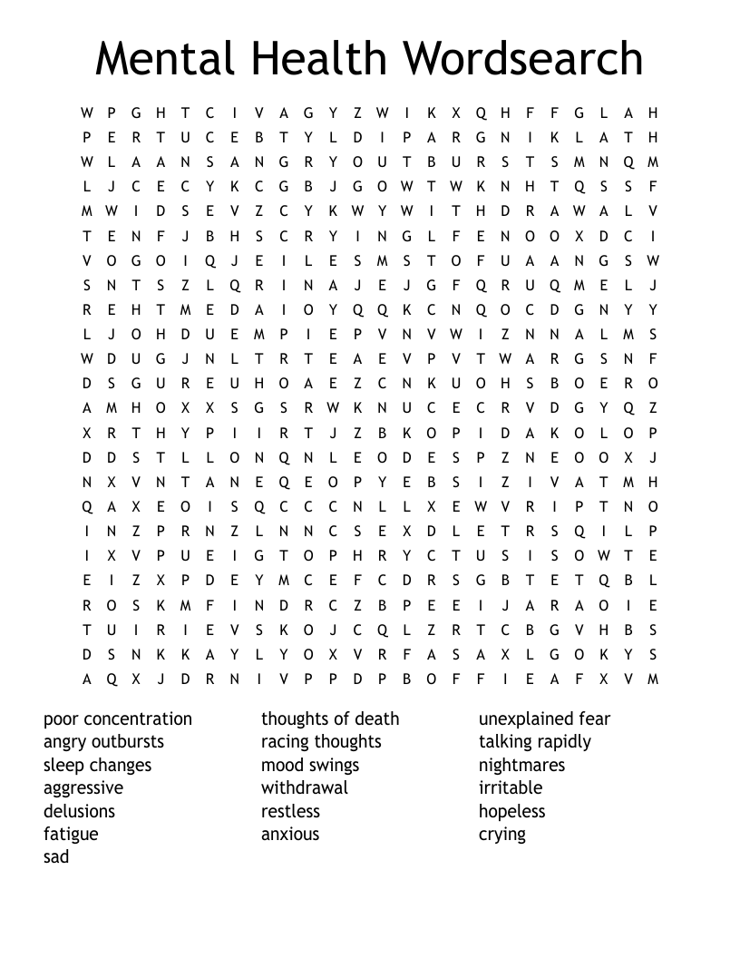 Healthy Crossword Puzzles Printable