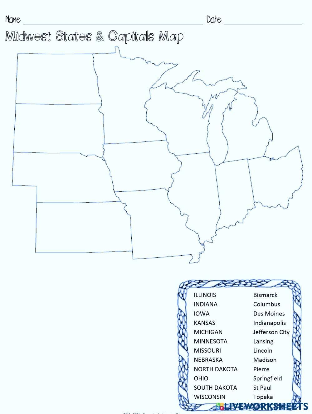 Iowa Worksheets Free Printable For Geography