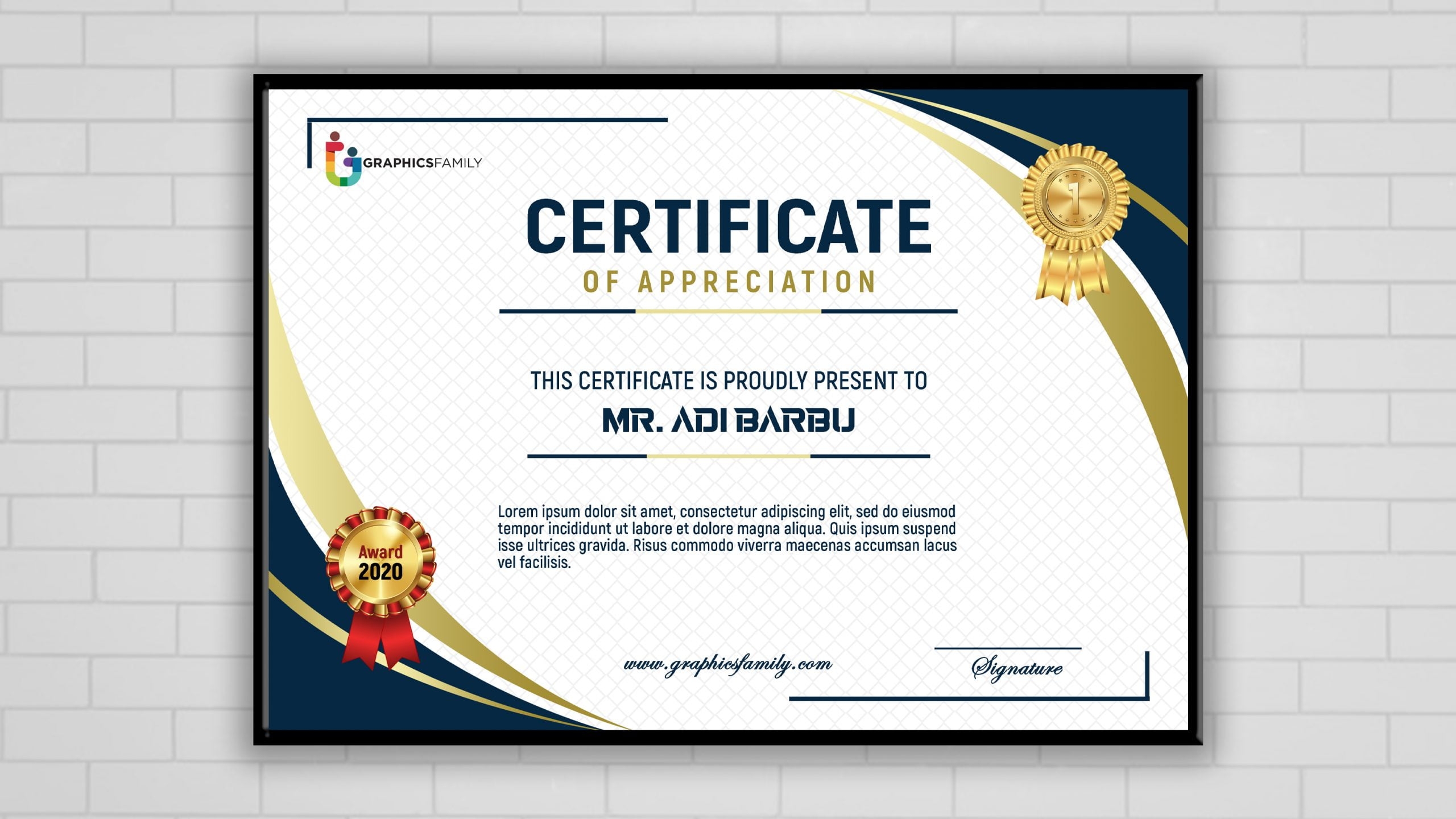 Modern Certificate Design Template Free Psd GraphicsFamily