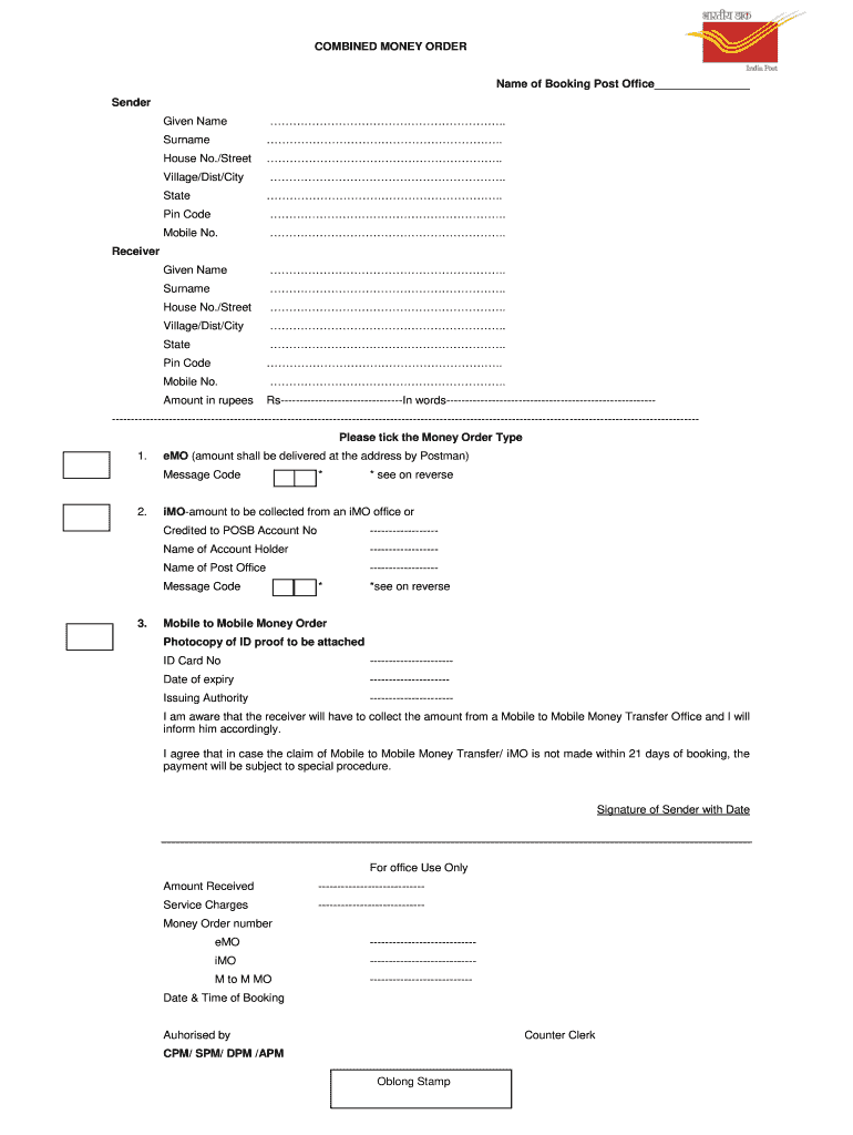Money Order Form Fill Online Printable Fillable Blank 