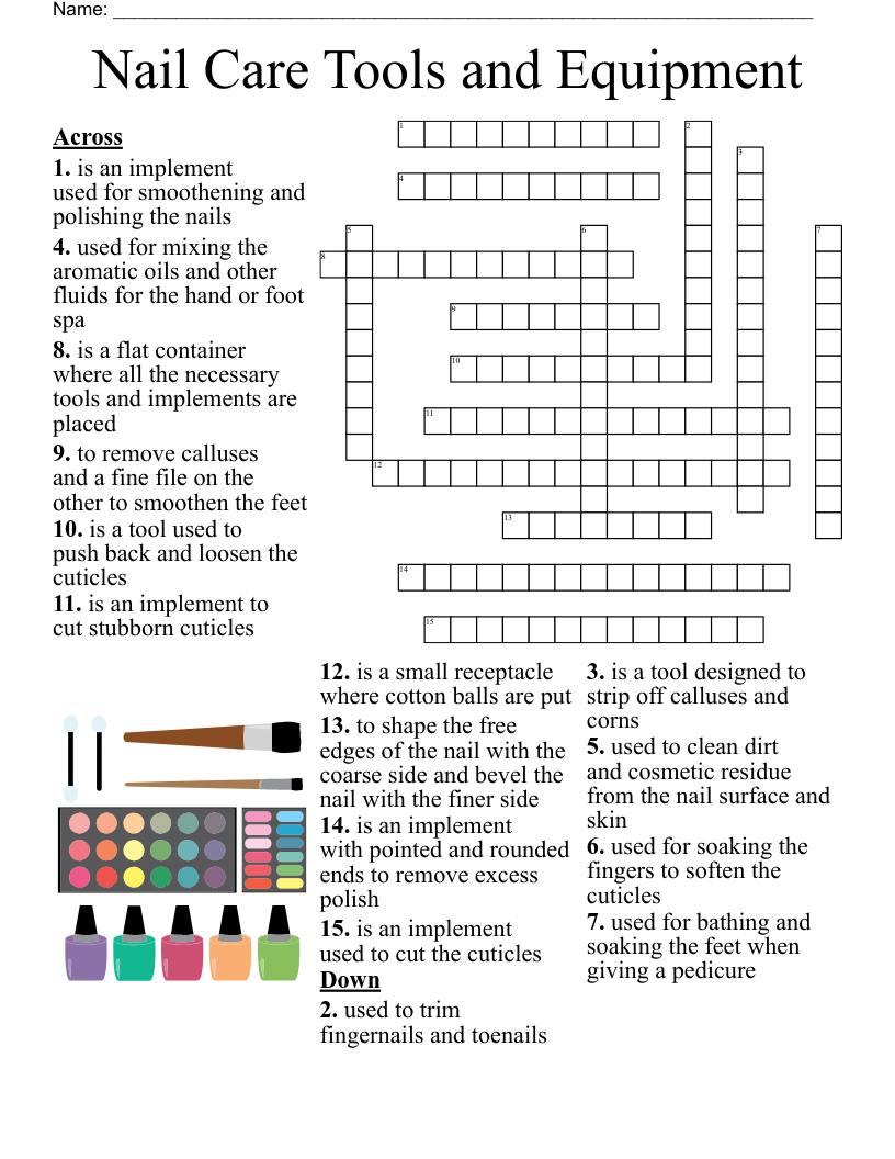Health And Beauty Printable Crossword Puzzles