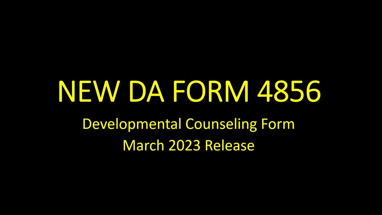 New 4856 Overview General Format Example