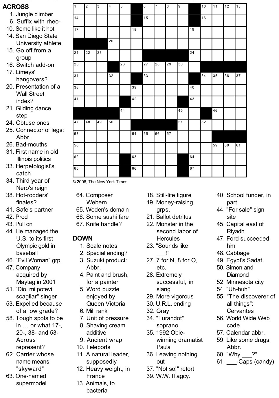 Download Printable Crossword Puzzles