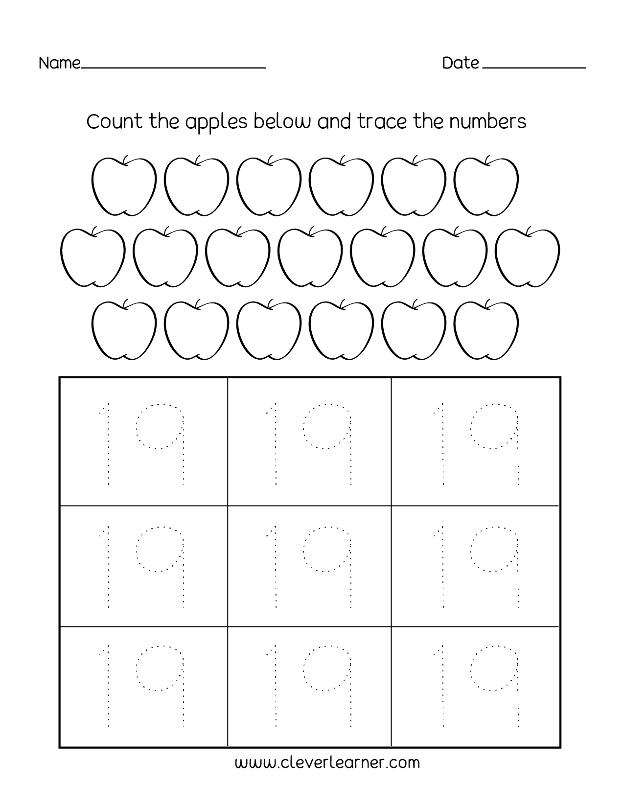 Printable Number Worksheets