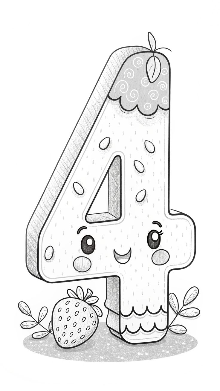 Number 4 Coloring Pages Free amp Fun Printables For Kids 