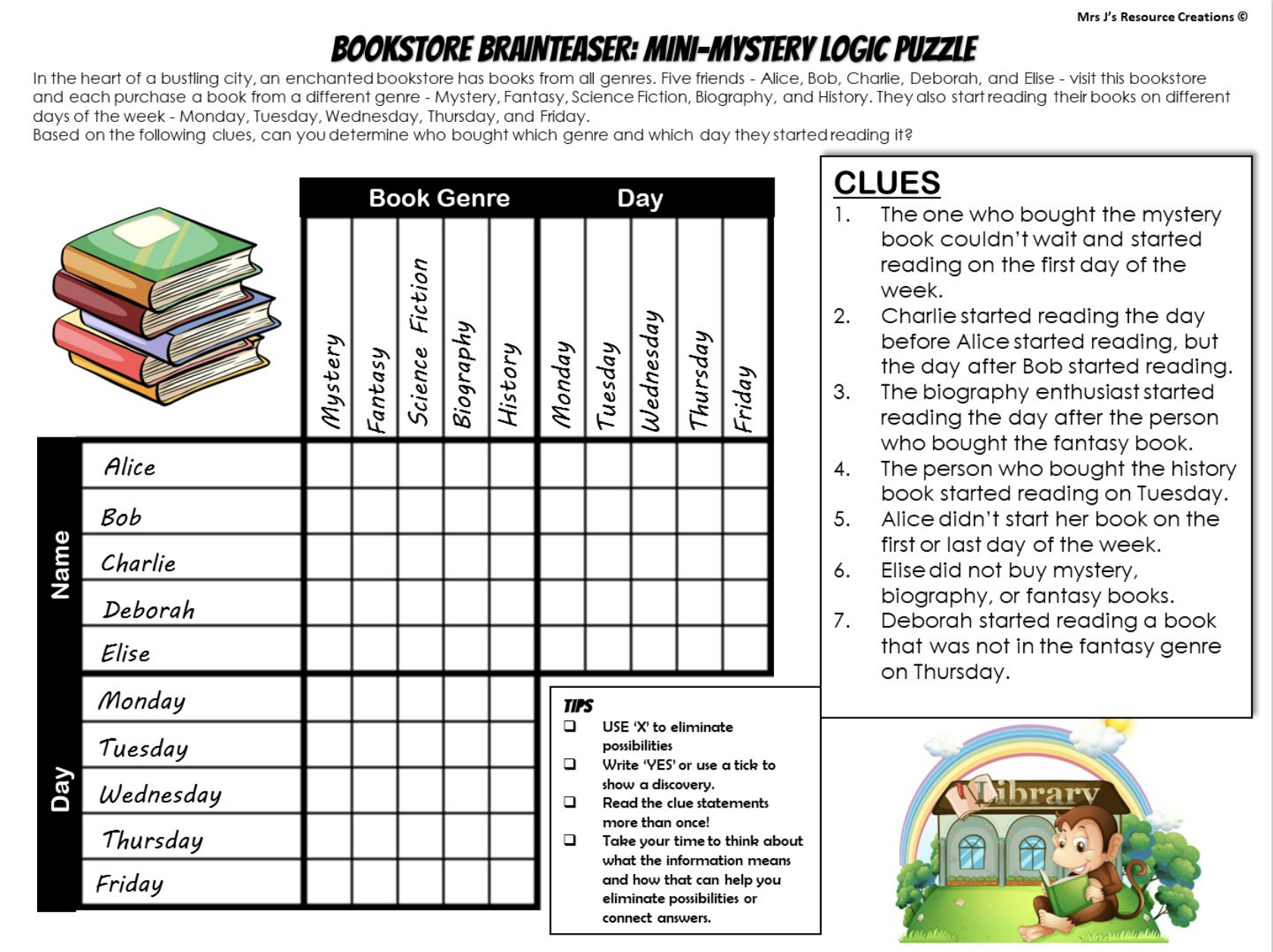 Number Grid Puzzles Worksheets Library
