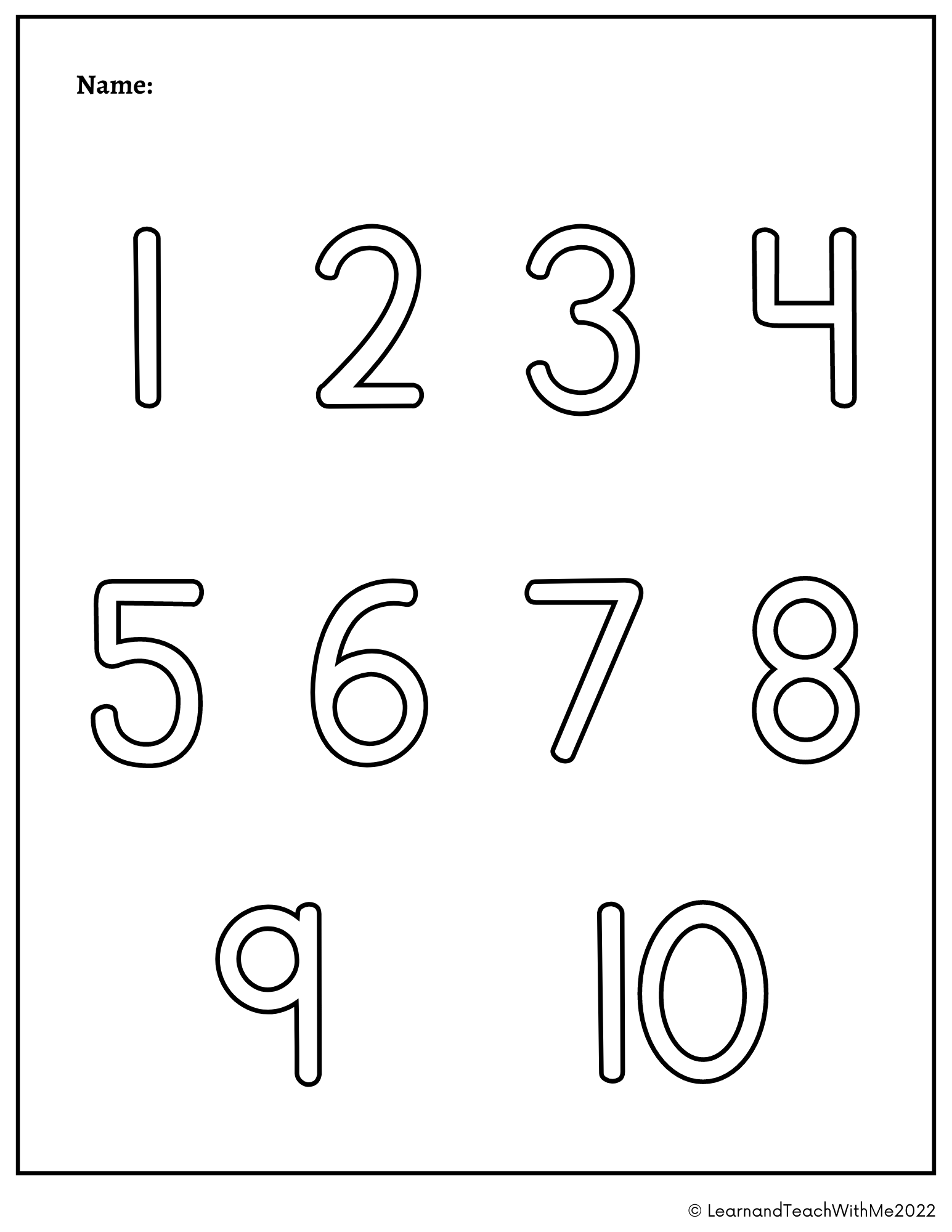 Number Printable Sheets For Coloring Number 1 10 Worksheets Made 