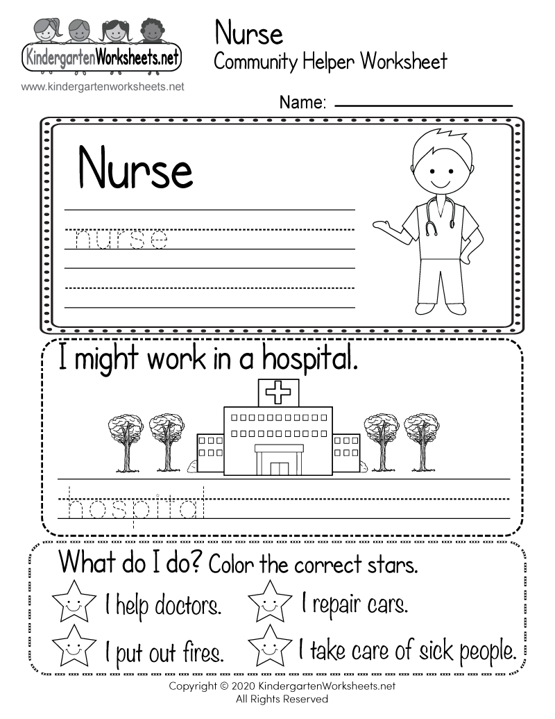 Nurse Community Helper Worksheet Free Printable Digital amp PDF
