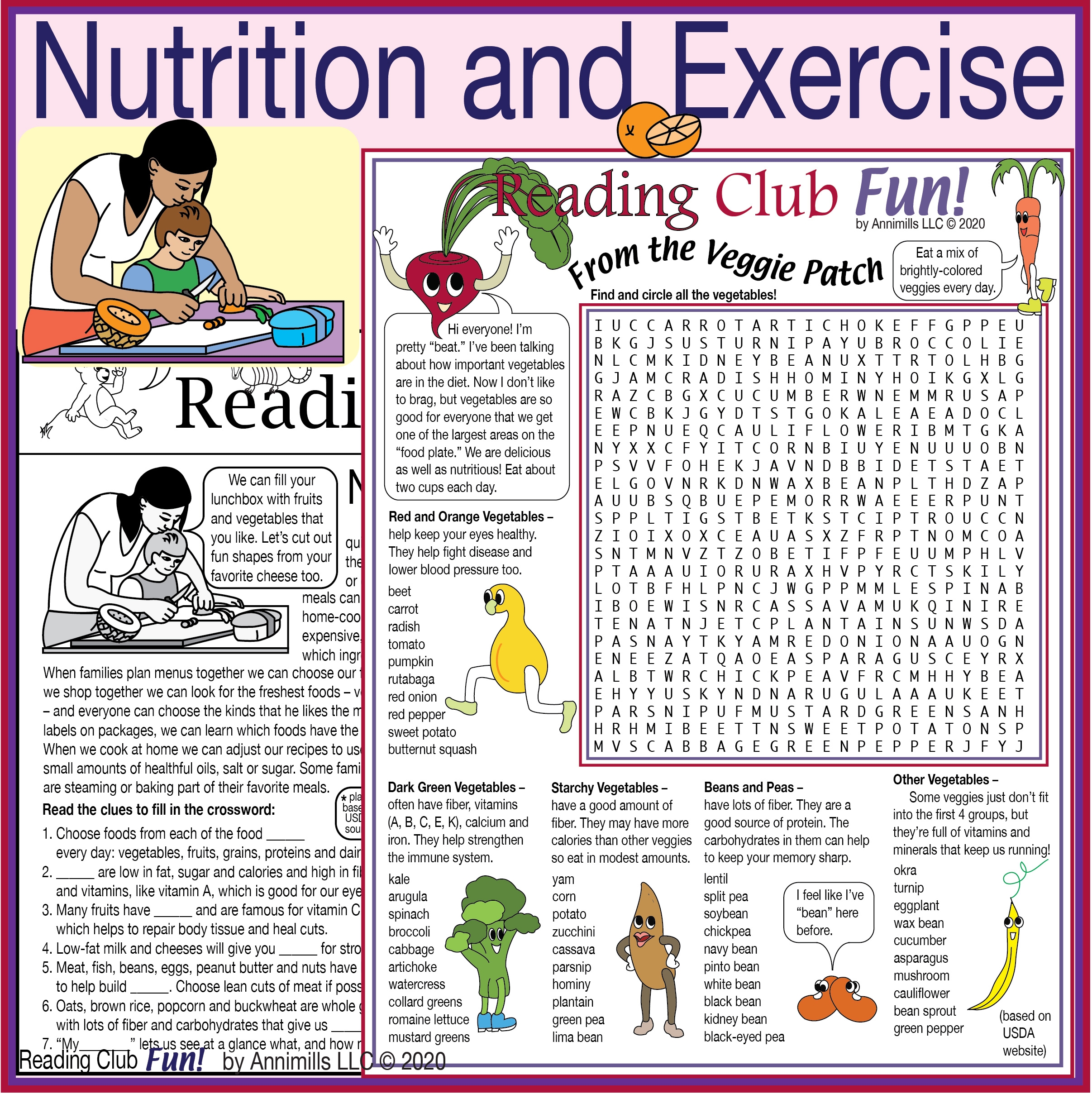 Printable Nutrition Crossword Puzzles