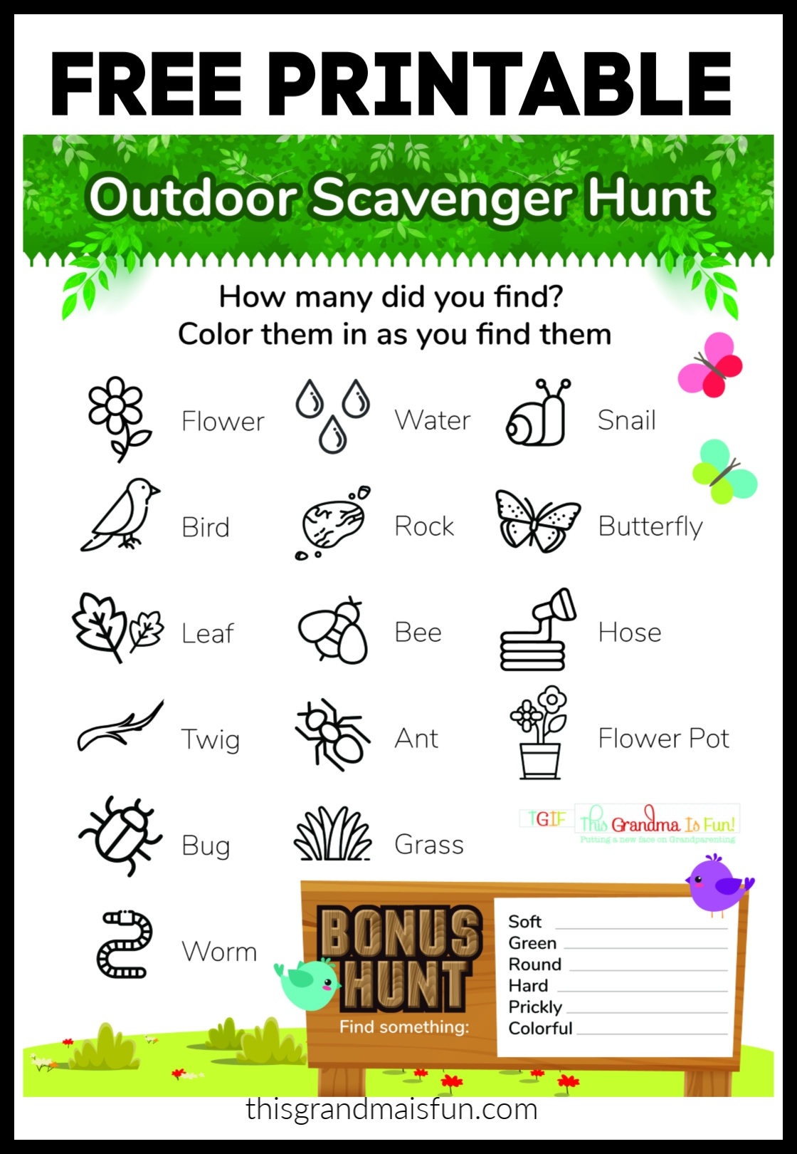 Printable Scavenger Hunt Template