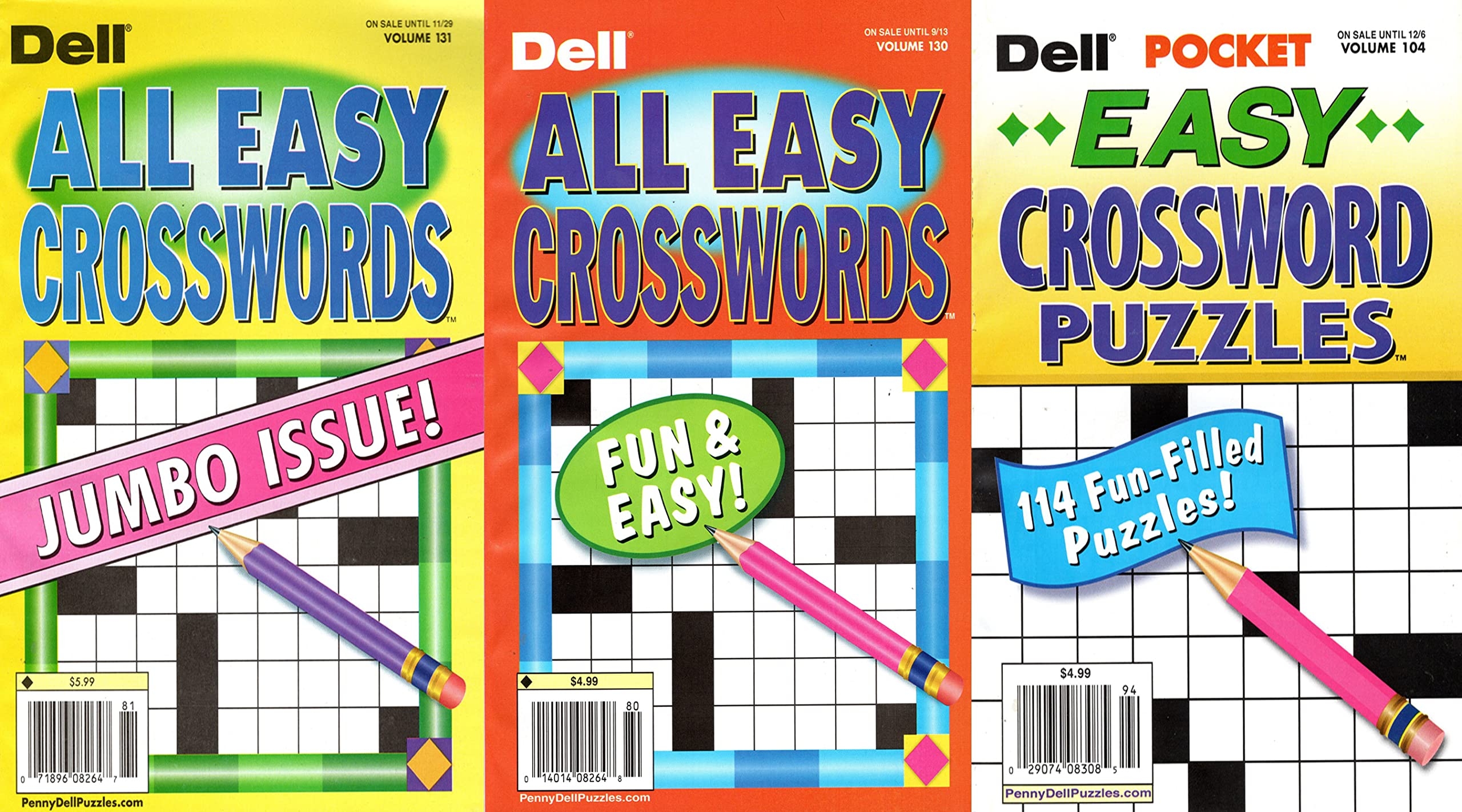 Pack Of 3 Dell All Easy Crosswords Dell Books Amazon ca