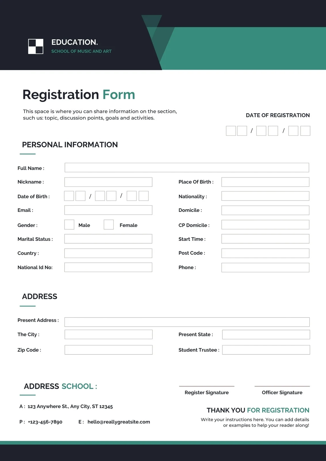 Registration Form Design Ideas