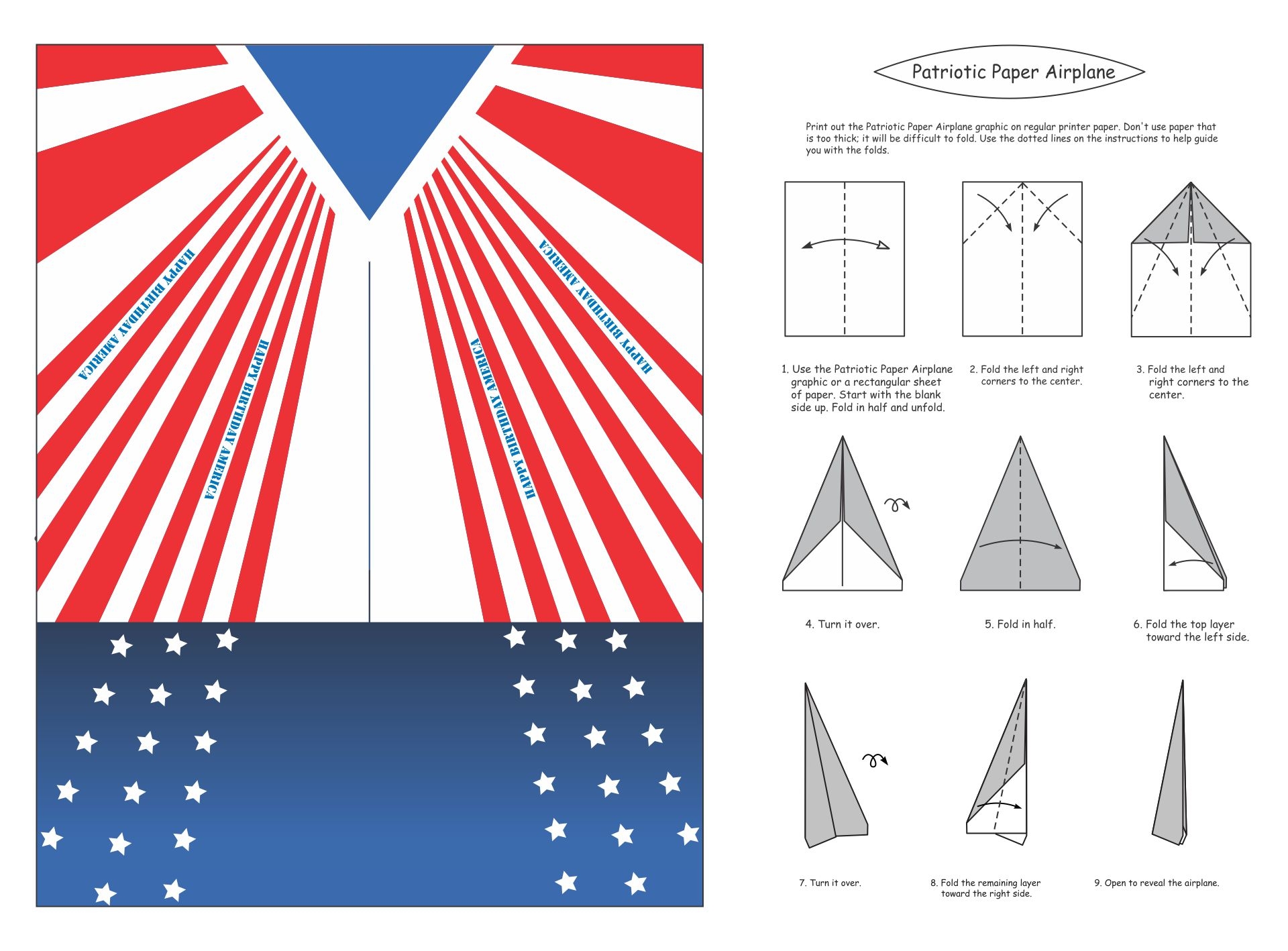 Paper Airplane Template Printable