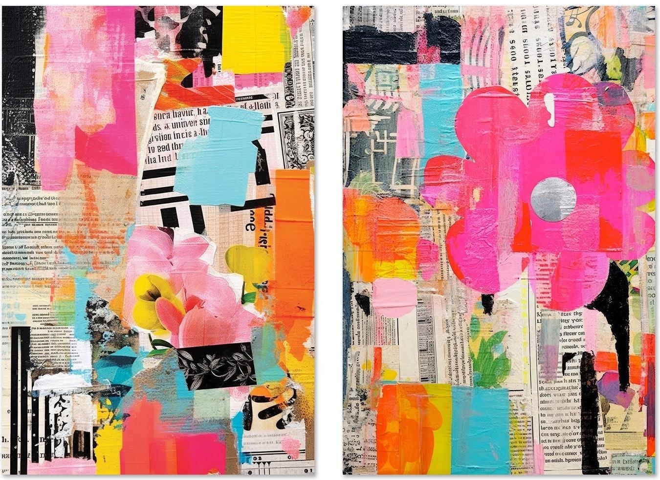 Paper Snippets Style B amp C Set Of 2 By Treechild Wall Art Canvas