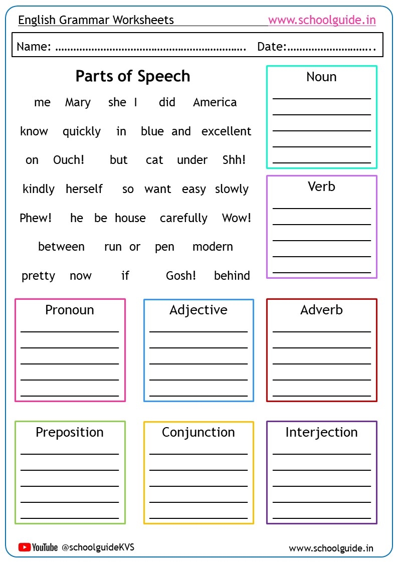 Free Printable Grammar Worksheets For Grade 4