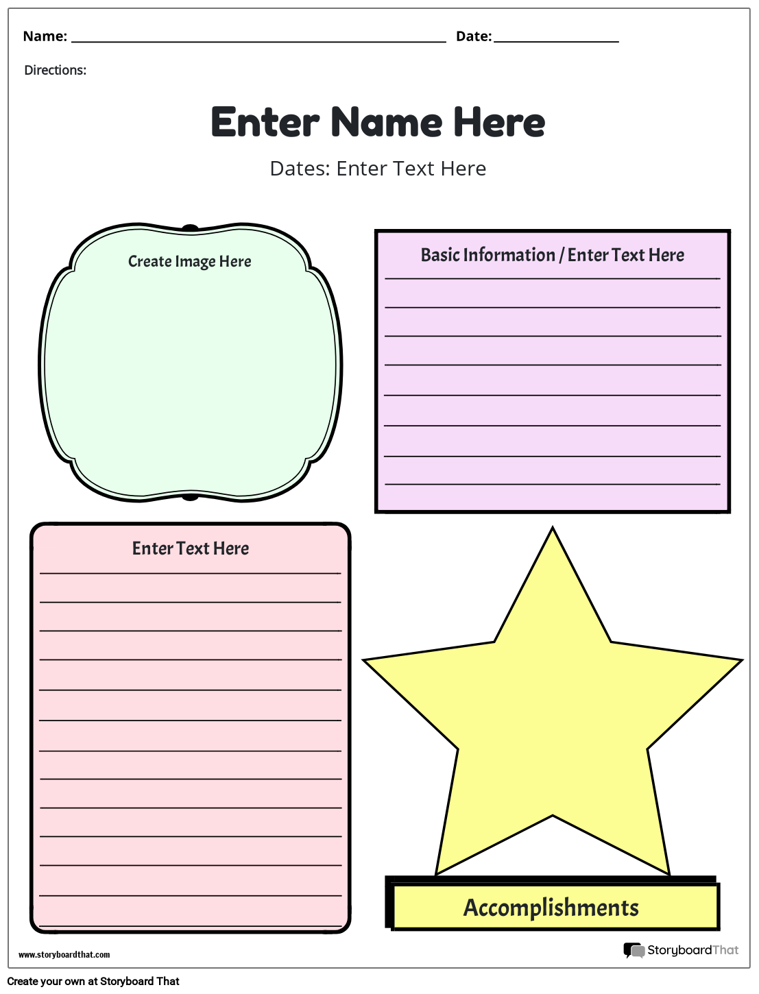 Free Printable Biography Worksheets