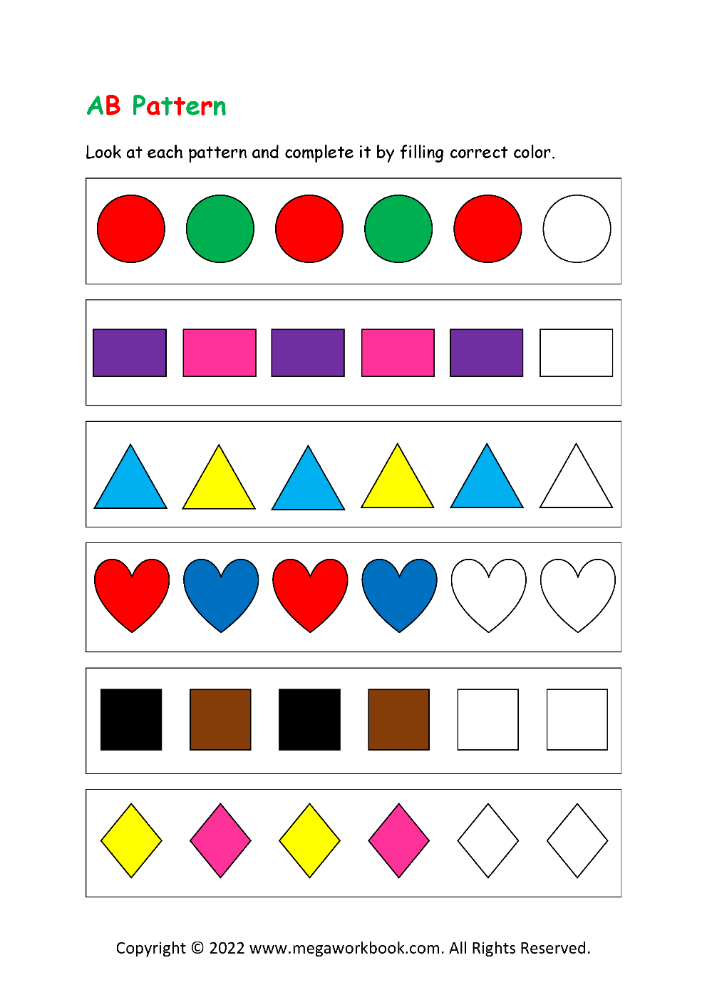 Patterns For Preschool Patterns For Kindergarten Pattern 
