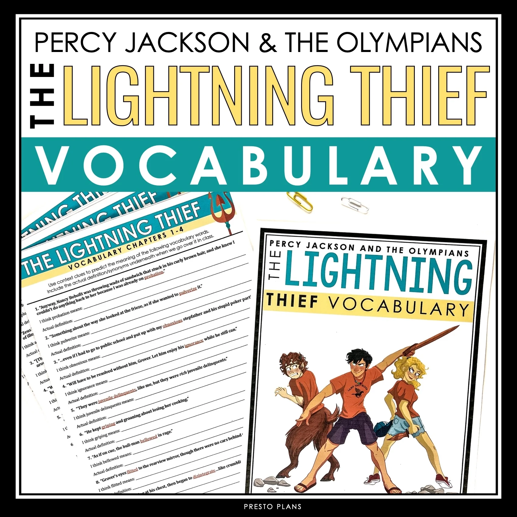 Percy Jackson And The Olympians The Lightning Thief Vocabulary 