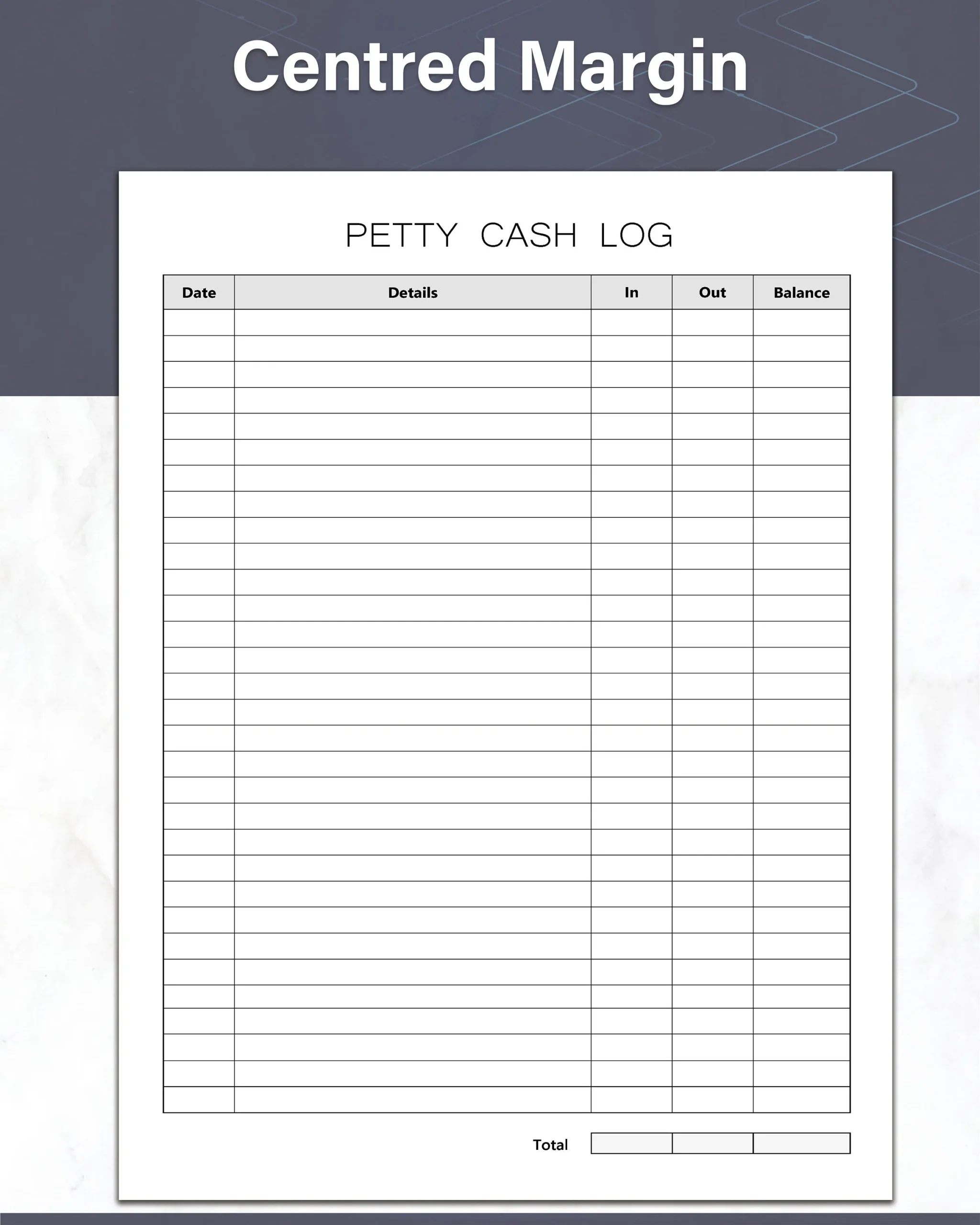 Free Printable Petty Cash Log Template