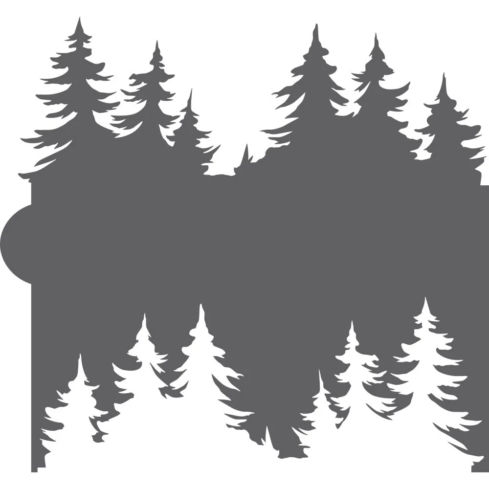 Pine Trees Stencil Edger For Cookies Pine Tree Border Stencil 