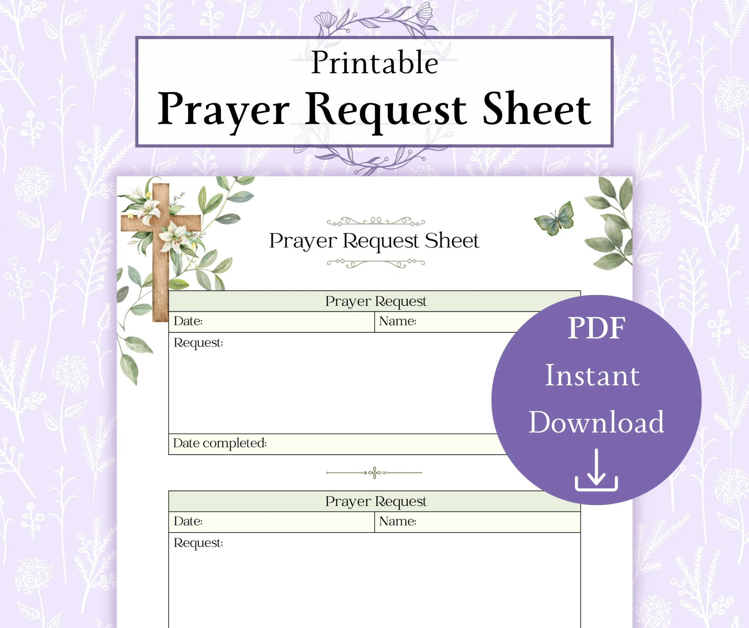 Prayer Request Sheet Printable PDF Prayer Request List 