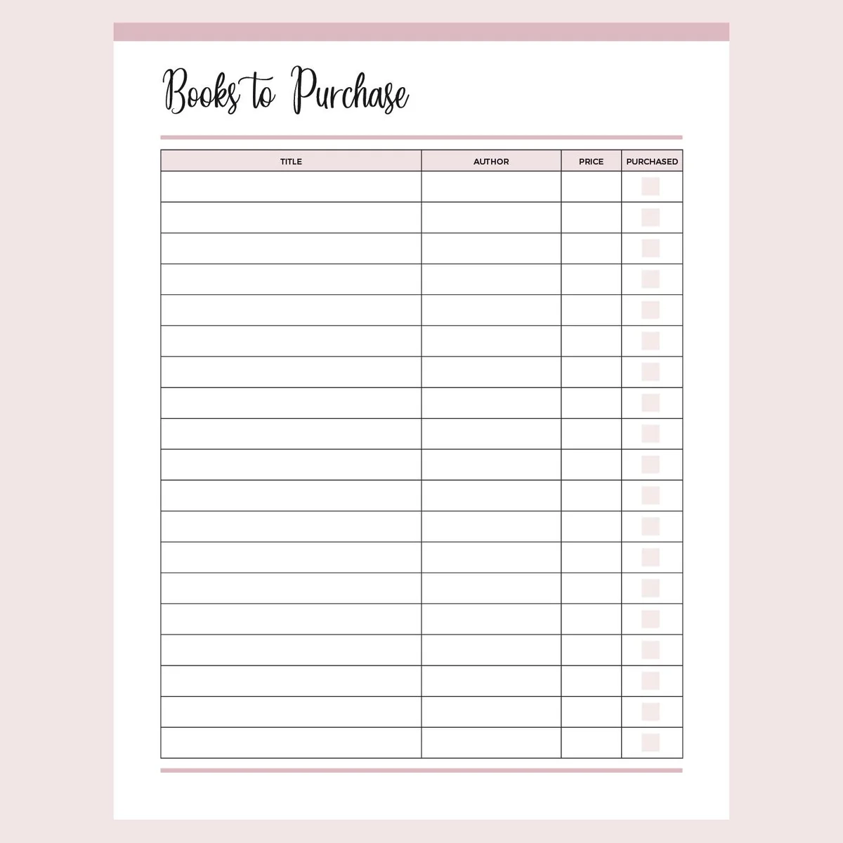 Wish List Template Printable