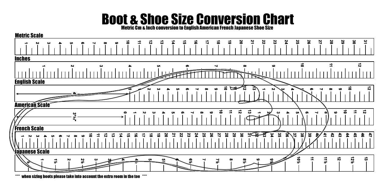 Printable Childrens Shoe Sizes In Inches Measure Your Foot True 