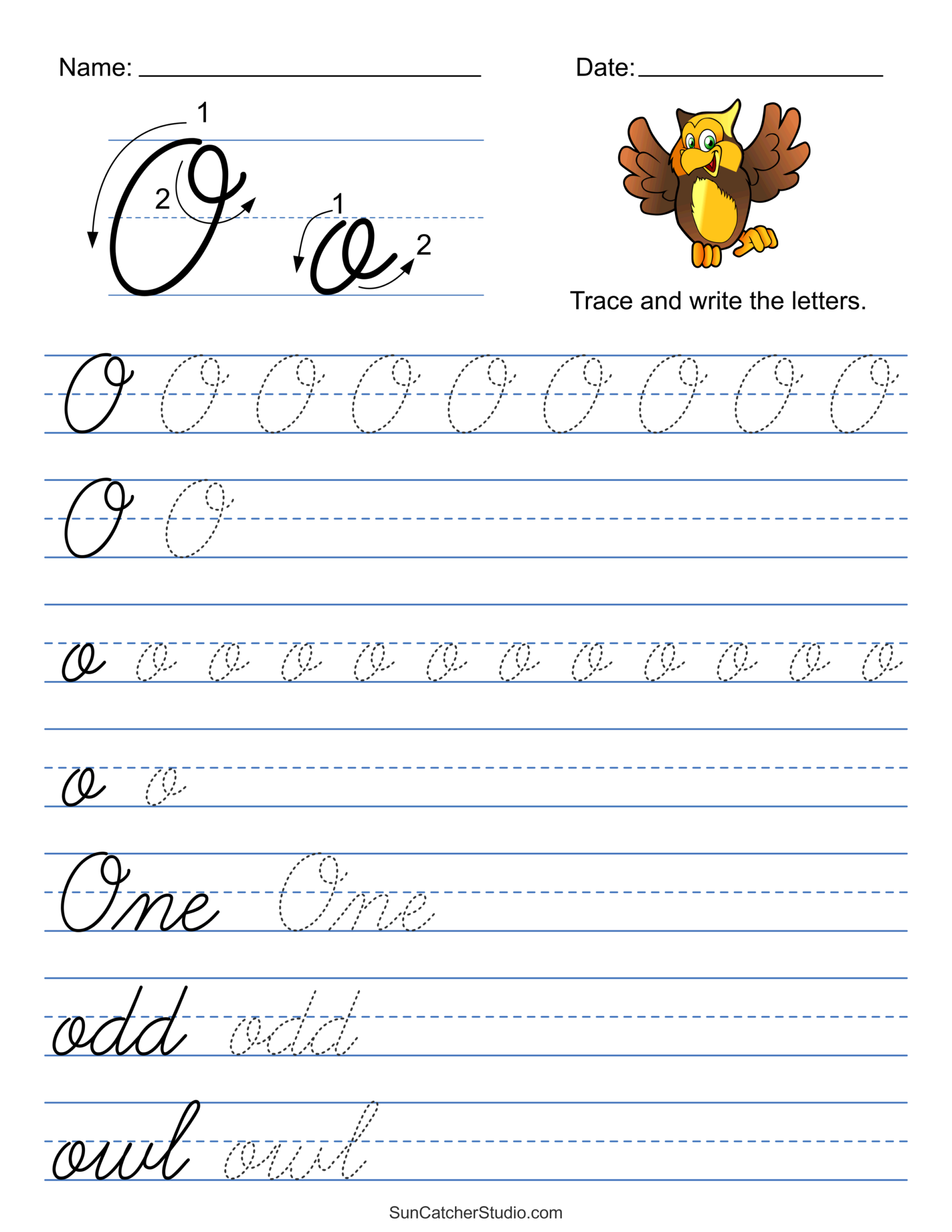 Printable Cursive Handwriting Worksheets Practice Letters Free 
