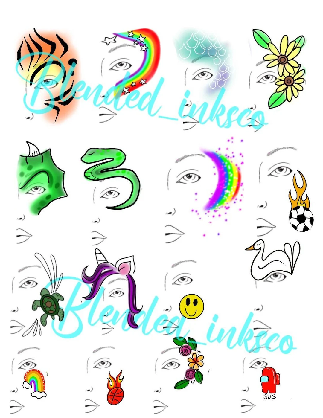 Printable Face Painting Choice Board Etsy Hong Kong