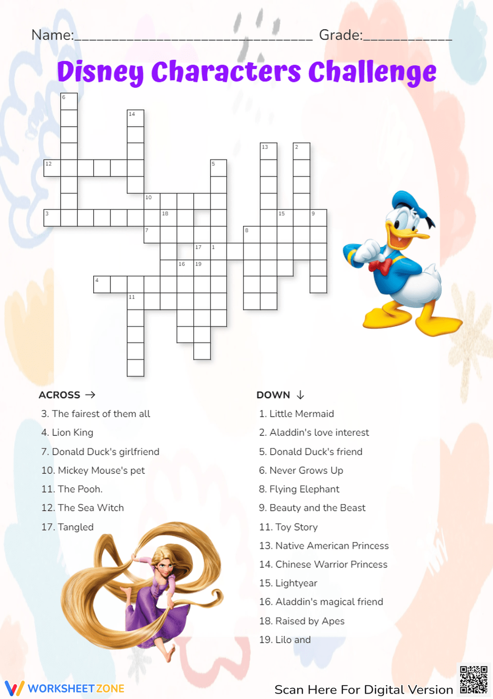 Free Printable Disney Crossword Puzzles