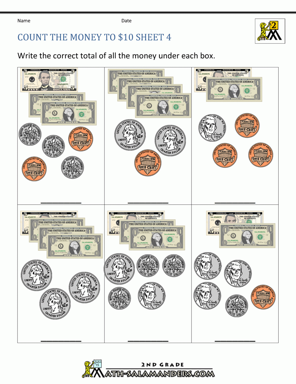 Money Worksheets Printable For Kids