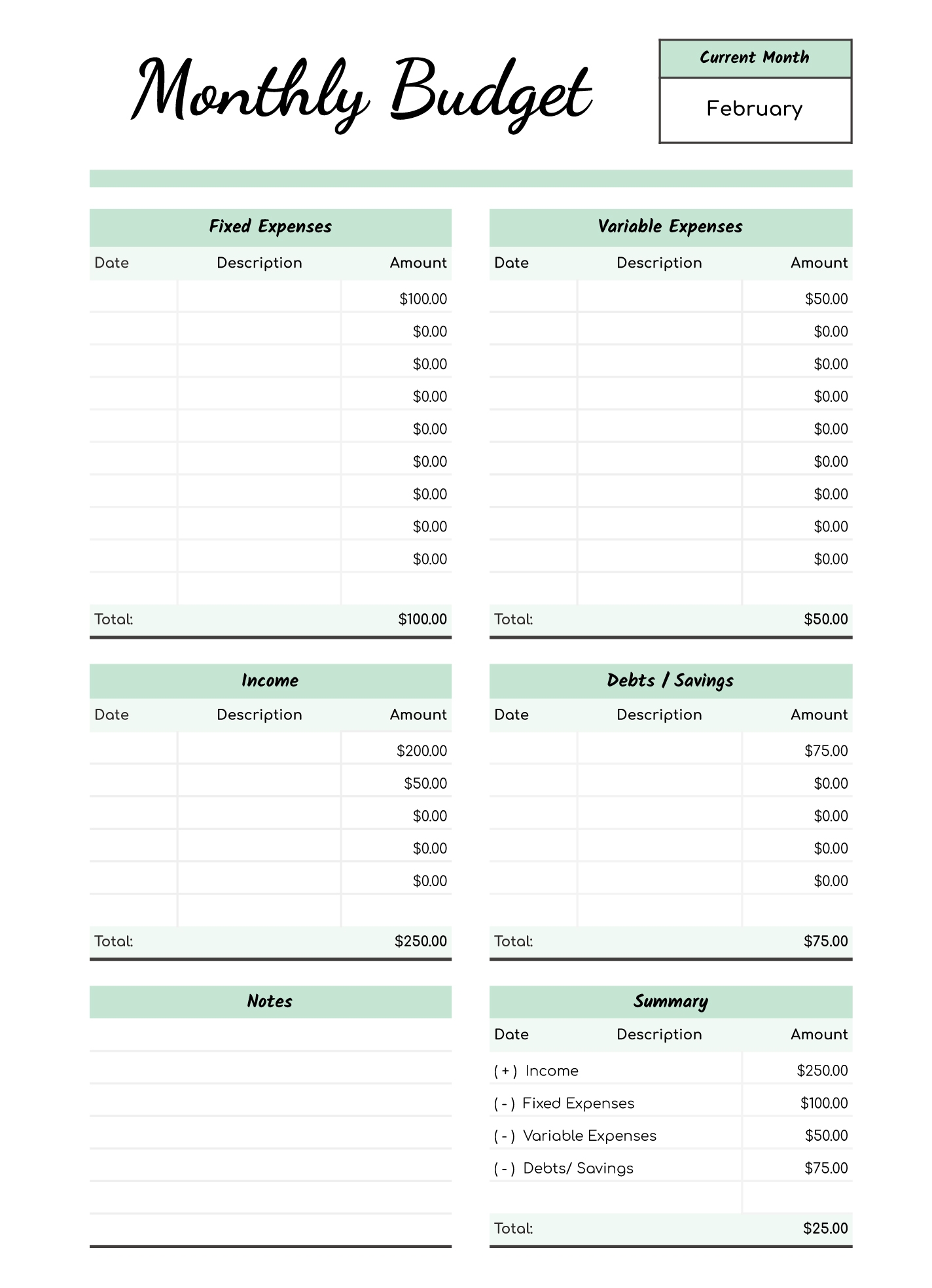 Printable Monthly Budget Free Google Sheets amp Excel Template Gdoc io